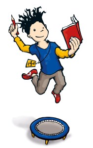 Julius auf dem Trampolin